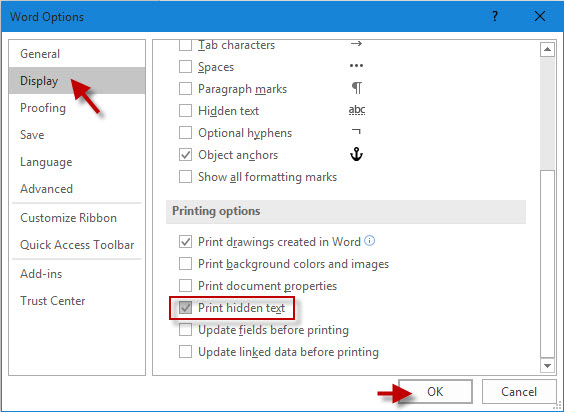 How To Hide Text And Show Print Hidden Text In Word 2016 ISumsoft