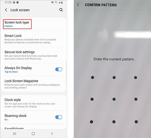 How To Change Lock Screen Password Pin Pattern On Samsung Phone