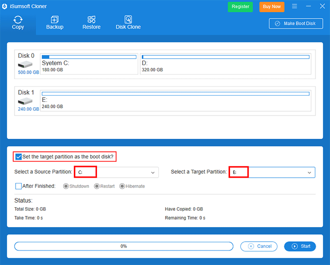 select os partition and ssd