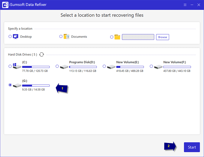 select USB drive