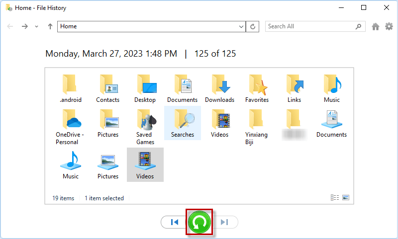 recover deleted videos from laptop with File History