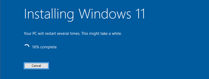 windows 11 is being installed