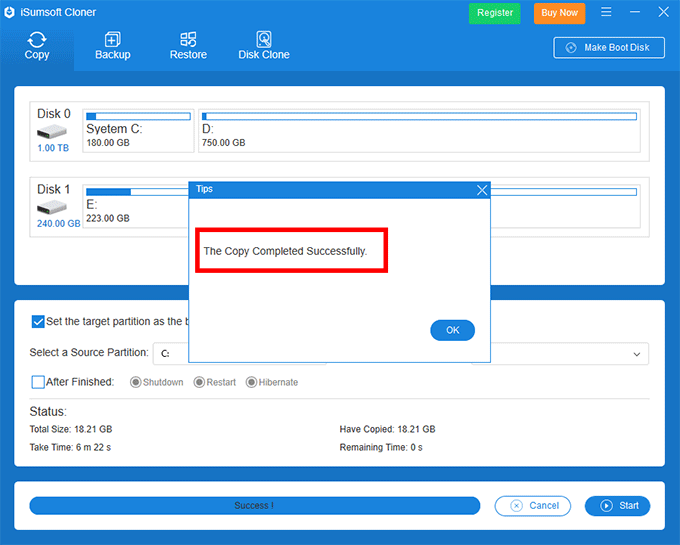 start cloning os to ssd