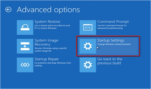 select Startup Settings