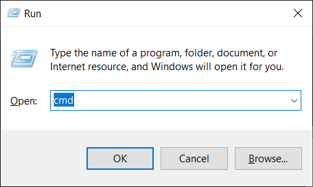 Run CMD prompt on Windows