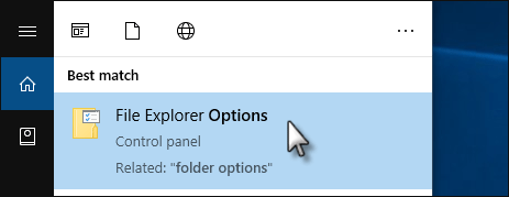 open File Explorer Options