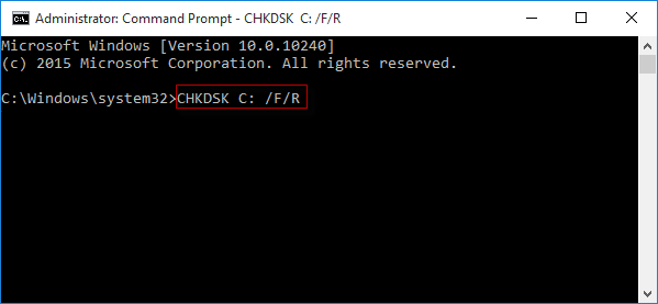 Run chkdsk command