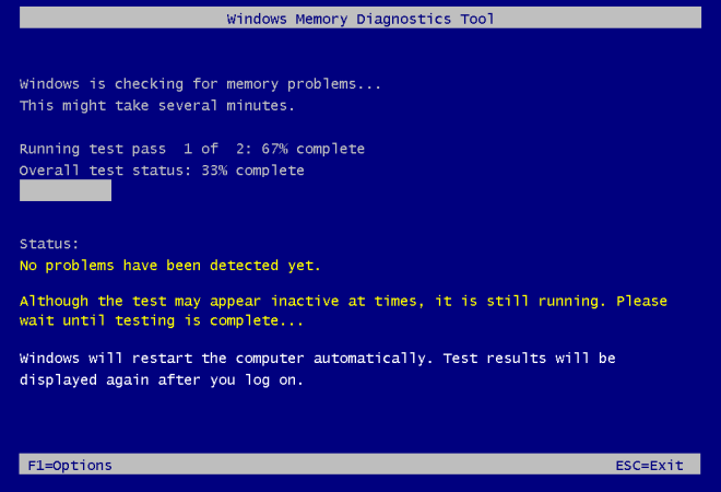 Perform a standard memory test