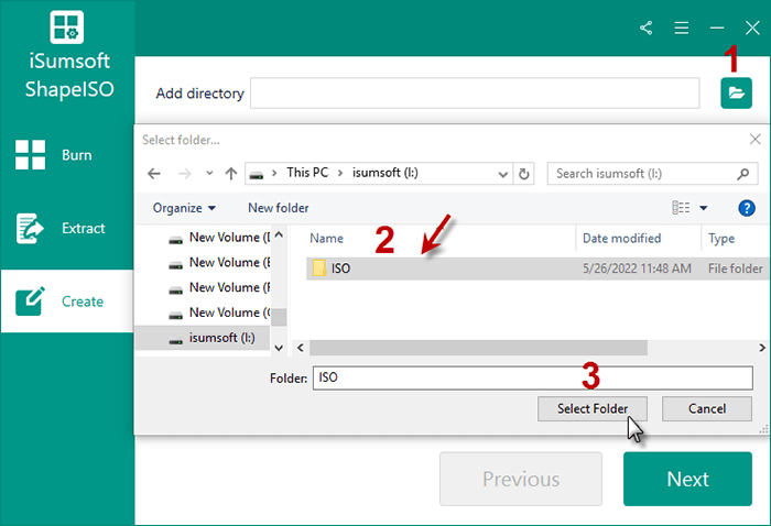 Click the file icon and select the folder packing up all files in USB