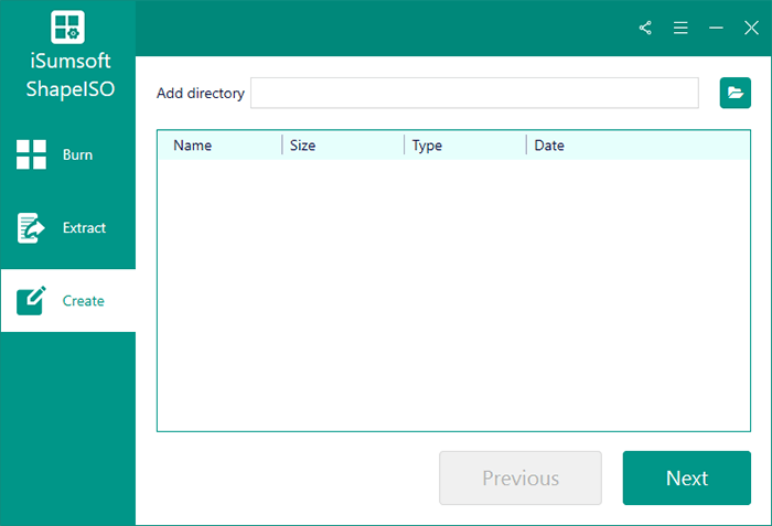  choose the Create option on iSumsoft ShapeISO