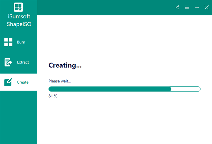 Wait for iSumsoft ShapeISO creating ISO file from USB