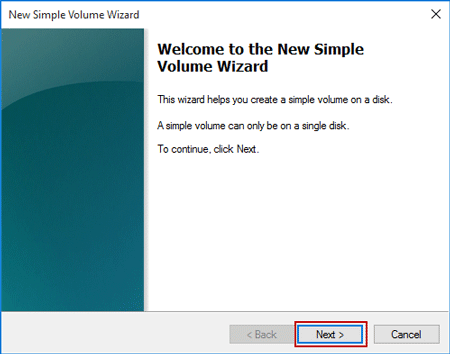 New Simple Volume Wizard