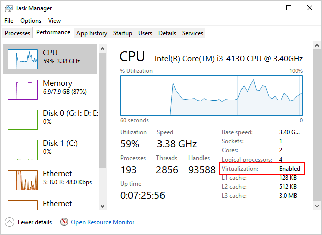 Check if Virtualization is enabled or not