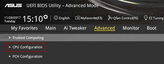 Open CPU Configuration