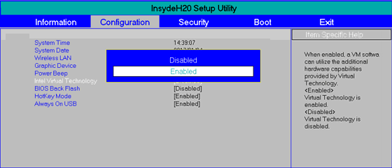 Enable Virtualization Technology in Lenovo system