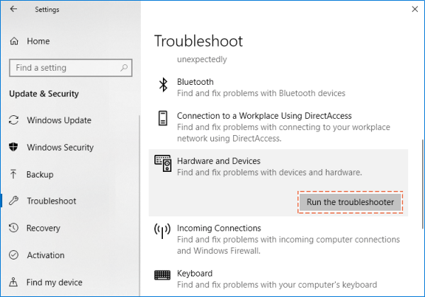 Run Troubleshoot