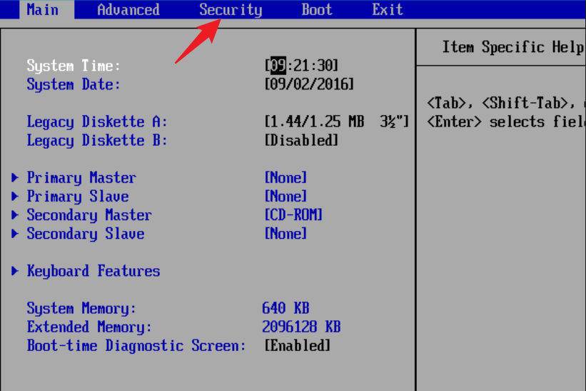 find-the-security-menu