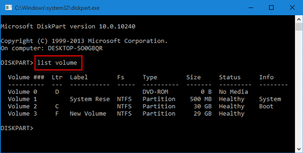 List volumes