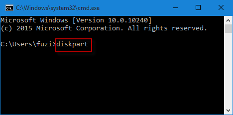 Type diskpart in cmd