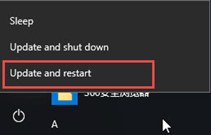 press Shift and click Restart