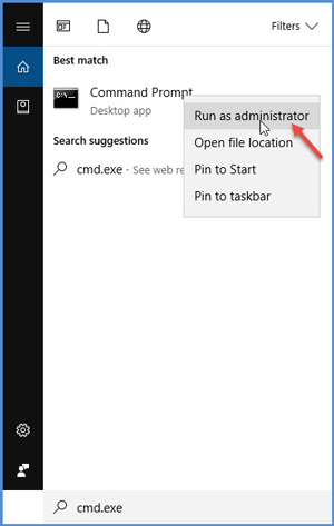 run Command Prompt as administration