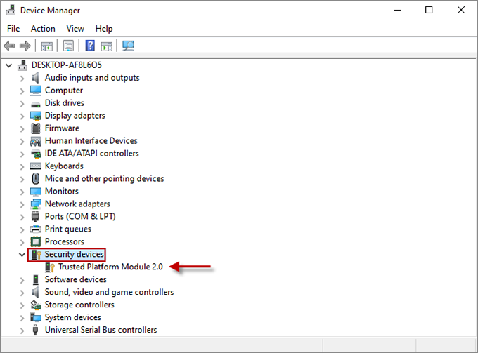 TPM in Security devices