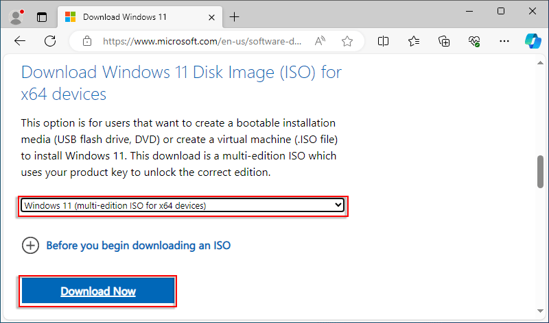 locate windows 11 iso file