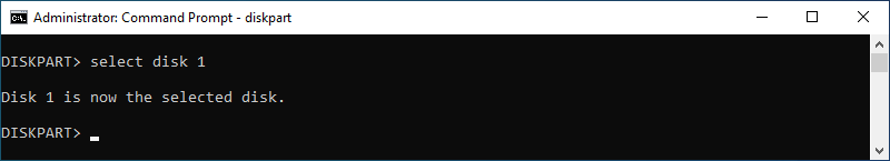 type select disk 1