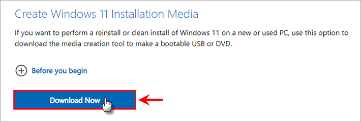 download Windows 11 media creation tool