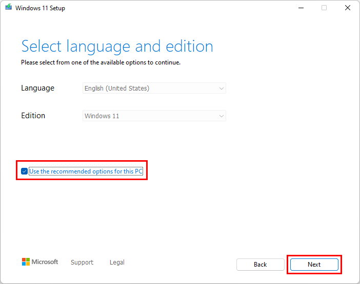 select language and edition