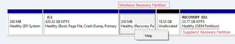 2 types of recovery partitions