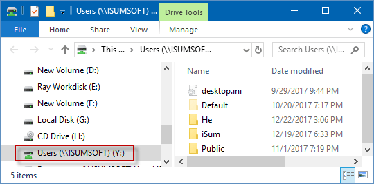 map folder to network drive