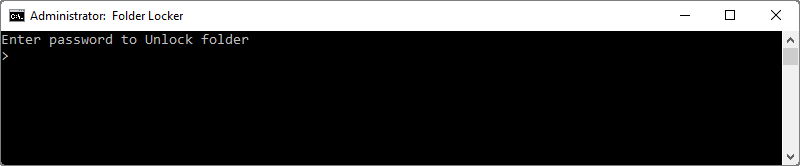 enter a correct password to unlock the folder