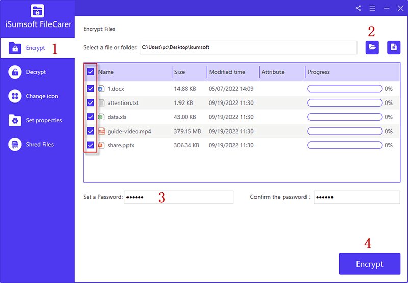 password protect folder with iSumsoft FileCarer