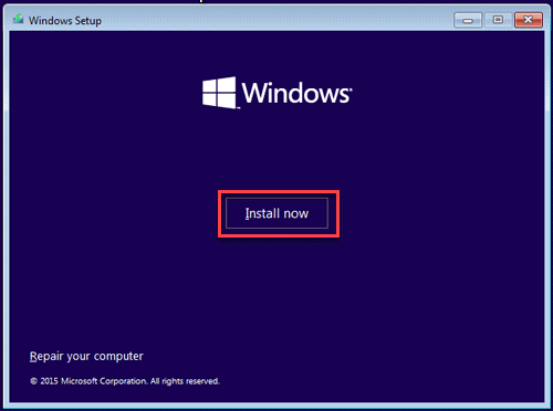 Win10 go into installt