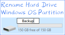 Rename hard disk drive