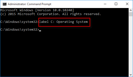 type label command