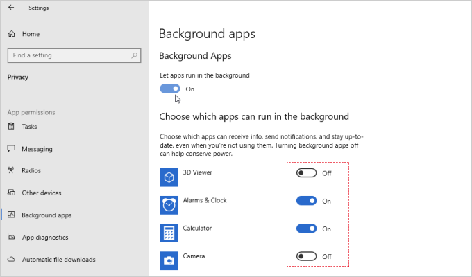 Limit background programs