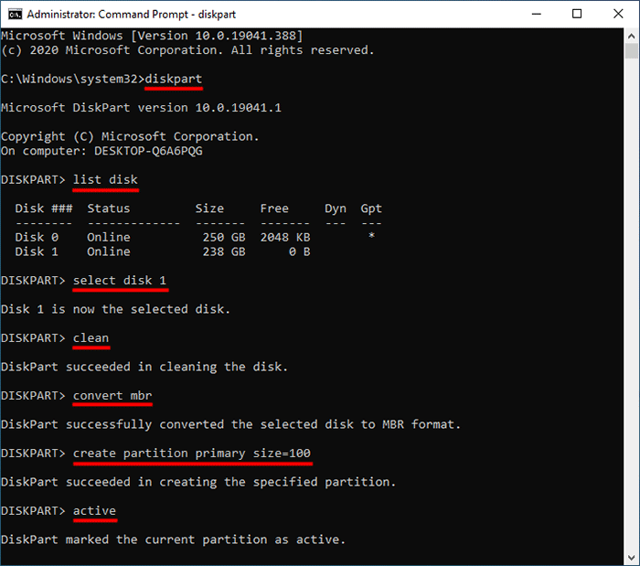 create boot partition on external hard drive