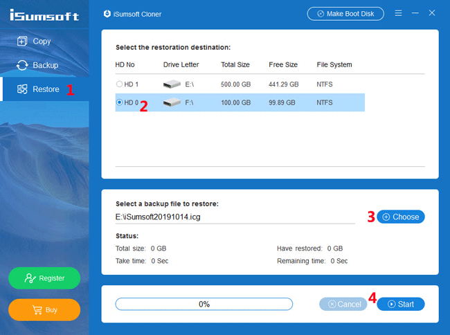 restore data on the D drive