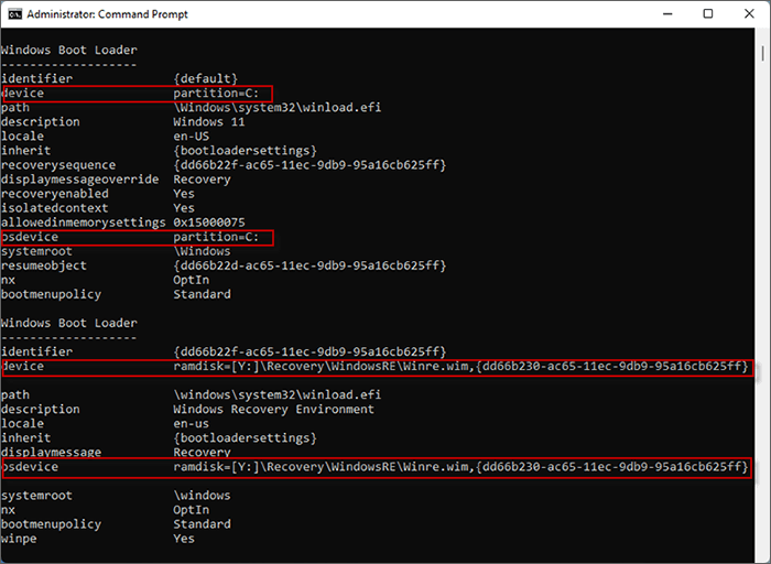 The original configuration path of S:\EFI\Microsoft\Boot\BCD file 2.