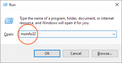 Run msinfo32 command