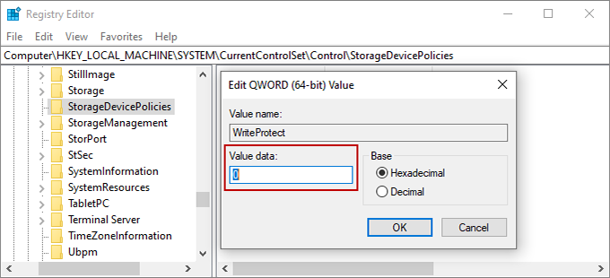 set value data