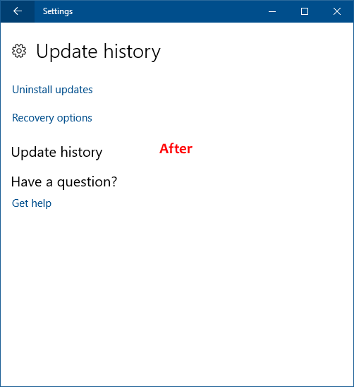 clear update history windows 10