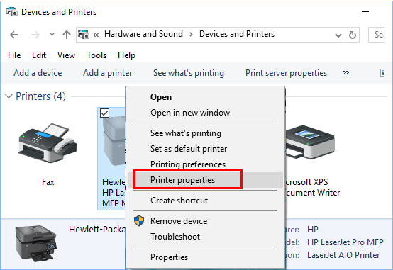 how to find ip address for printer