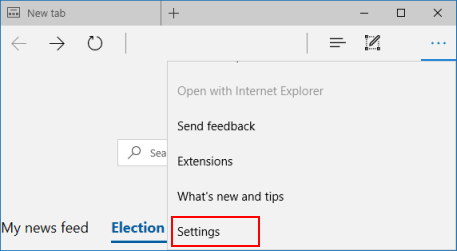 Open Microsoft Edge Settings