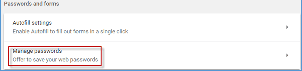 choose manage passwords