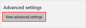 View advanced settings