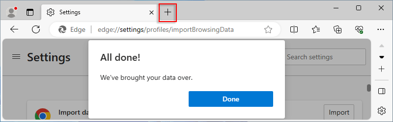 Imported bookmarks from chrome to edgfe successfully
