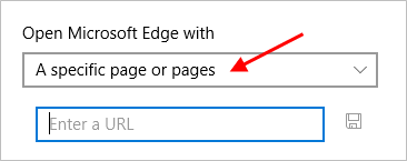 Open Microsoft Edge with Previous page